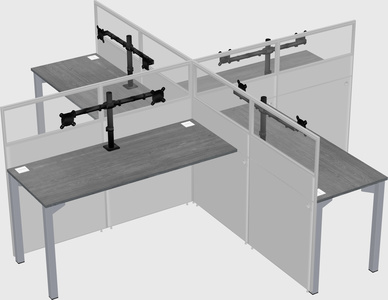 Quad office cubicles