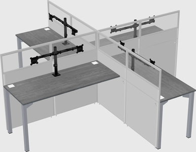 Quad office cubicles