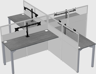 Quad office cubicles