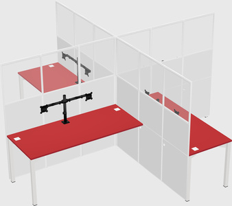 Quad office cubicles