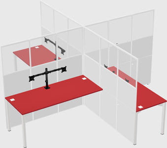 Quad office cubicles