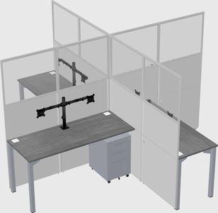 Quad office cubicles
