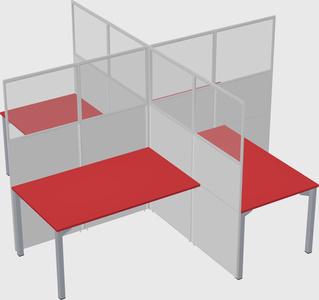 Quad office cubicles