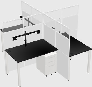 Quad office cubicles