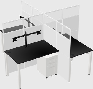 Quad office cubicles