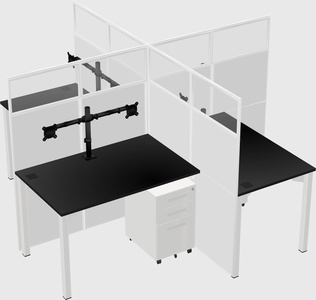 Quad office cubicles