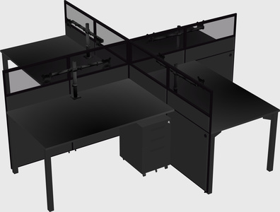 Quad office cubicles