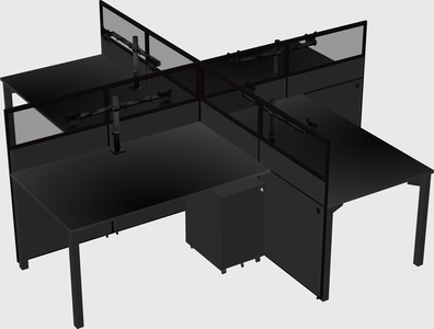 Quad office cubicles