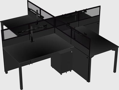 Quad office cubicles