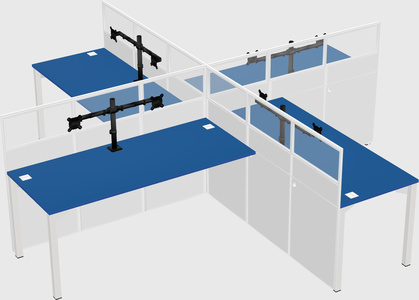 Quad office cubicles