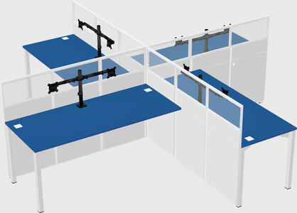 Quad office cubicles