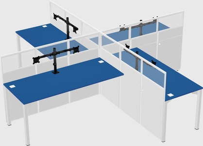 Quad office cubicles