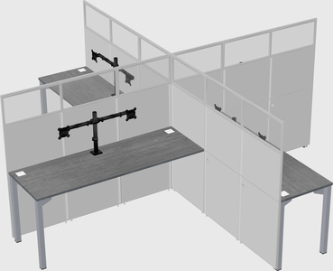 Quad office cubicles