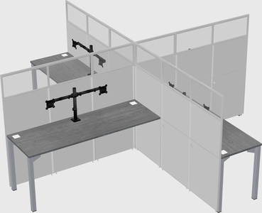 Quad office cubicles