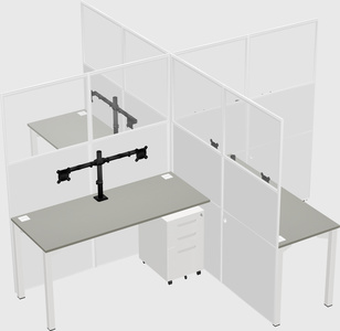 Quad office cubicles