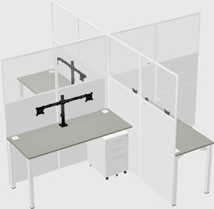 Quad office cubicles