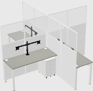 Quad office cubicles