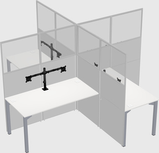 Quad office cubicles