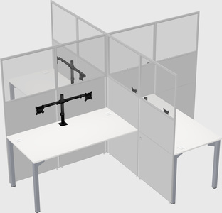 Quad office cubicles