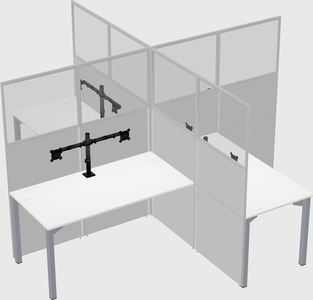 Quad office cubicles