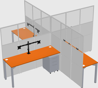 Quad office cubicles