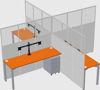 Quad office cubicles
