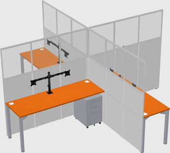 Quad office cubicles