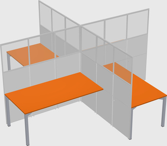 Quad office cubicles