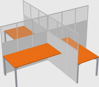 Quad office cubicles