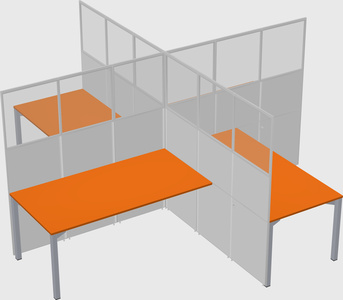 Quad office cubicles