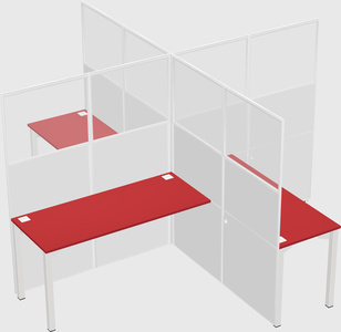 Quad office cubicles