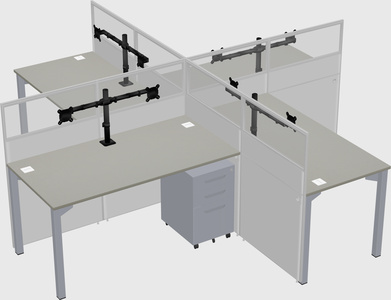 Quad office cubicles