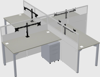 Quad office cubicles