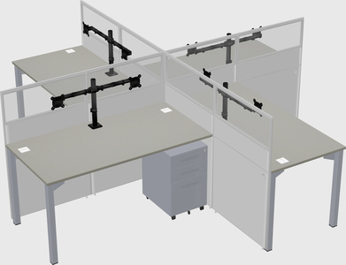Quad office cubicles