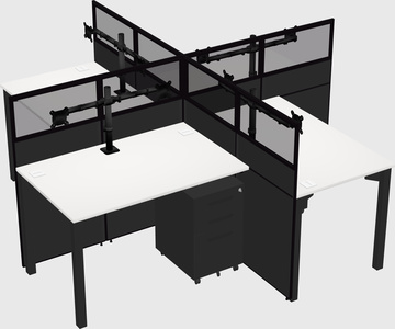 Quad office cubicles