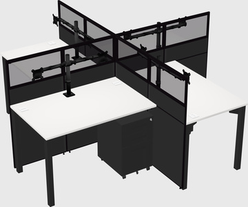Quad office cubicles