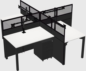 Quad office cubicles