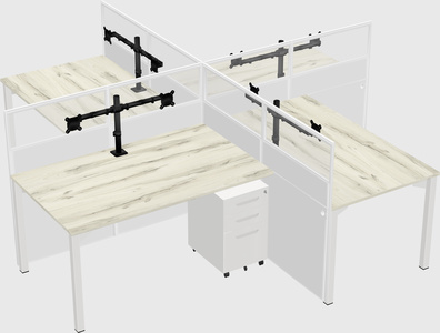 Quad office cubicles