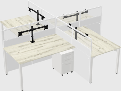 Quad office cubicles