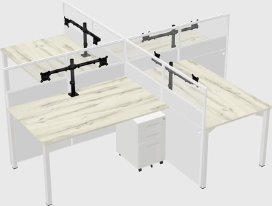 Quad office cubicles