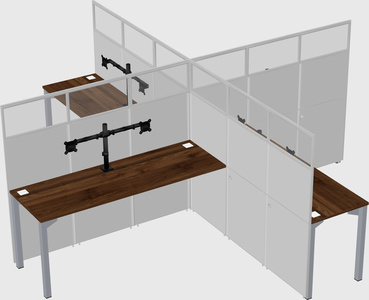 Quad office cubicles