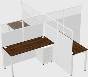 Quad office cubicles
