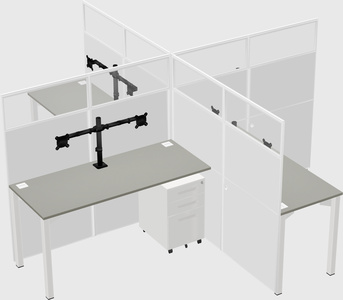 Quad office cubicles