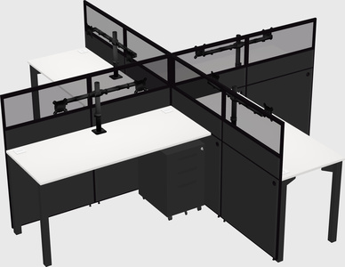 Quad office cubicles