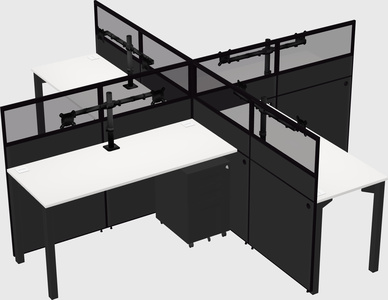 Quad office cubicles