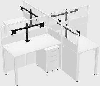 Quad office cubicles