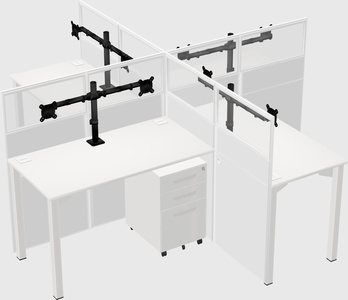 Quad office cubicles
