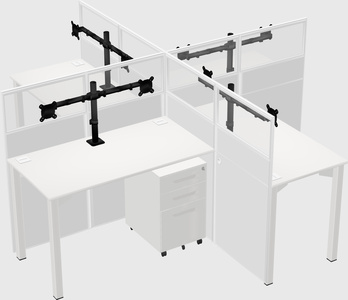 Quad office cubicles