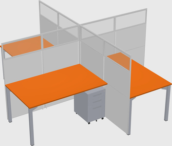 Quad office cubicles