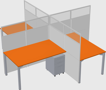 Quad office cubicles